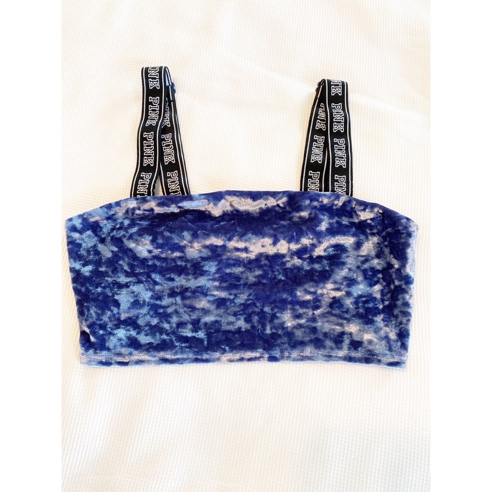 Pink Velvet Brami Logo sport bra blue size S